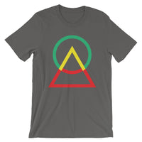 Green Yellow Red Circle Triangle Unisex T-Shirt Abyssinian Kiosk Harmonious Meeting Fashion Cotton Apparel Clothing Bella Canvas Original Art