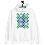 Dark Green & Navy Blue Cross Pattern Unisex Hoodie Abyssinian Kiosk Ethiopian Coptic Orthodox Tewahedo Christian Gildan Original Art Fashion Cotton Apparel Clothing