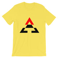 Pyramid Black Bottom Red Top Unisex T-Shirt Bella Canvas Original Art Abyssinian Kiosk Fashion Cotton Apparel Clothing