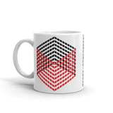 Red Black Cube Illusion Kaffa Mug