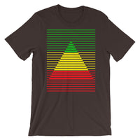 GYR Lined Pyramid Unisex T-Shirt Abyssinian Kiosk Green Yellow Red Ethiopian FlagFashion  Cotton Apparel Clothing Bella Canvas Original Art