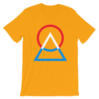Red White Blue Circle Triangle Unisex T-Shirt Abyssinian Kiosk Harmonious Meeting Fashion Cotton Apparel Clothing Bella Canvas Original Art