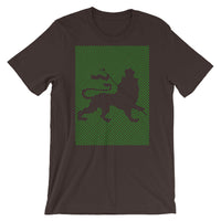 Green Diagonal Lines Blank Lion Unisex T-Shirt Ethiopian Lion of Judah Abyssinian Kiosk Ethiopia Bella Canvas Original Art Fashion Cotton Apparel Clothing