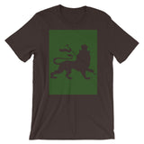 Green Diagonal Lines Blank Lion Unisex T-Shirt Ethiopian Lion of Judah Abyssinian Kiosk Ethiopia Bella Canvas Original Art Fashion Cotton Apparel Clothing