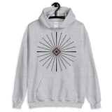 Black Cross Red Cyan Diamond Center Unisex Hoodie Abyssinian Kiosk Fine Cross Radial Pattern Fashion Cotton Apparel Clothing Gildan Original Art