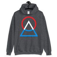 Red White Blue Circle Triangle Unisex Hoodie Abyssinian Kiosk Harmonious Meeting Fashion Cotton Apparel Clothing Gildan Original Art