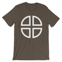 Between the Lines Cross White Unisex T-Shirt Abyssinian Kiosk Ethiopian Coptic Orthodox Tewahedo Christian Bella Canvas Original Art Fashion Cotton Apparel Clothing