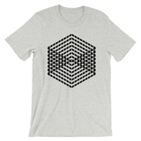 Black Cube Illusion Unisex T-Shirt Abyssinian Kiosk 3D Bars Polygon Fashion Cotton Apparel Clothing Bella Canvas Original Art