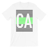 CA Black Green Lines Unisex T-Shirt Abyssinian Kiosk Fashion Cotton Apparel Clothing Bella Canvas Original Art