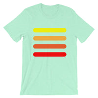 Yellow to Red Bars Unisex T-Shirt Abyssinian Kiosk Orange Lines Fashion Cotton Apparel Clothing Bella Canvas Original Art