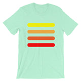 Yellow to Red Bars Unisex T-Shirt Abyssinian Kiosk Orange Lines Fashion Cotton Apparel Clothing Bella Canvas Original Art
