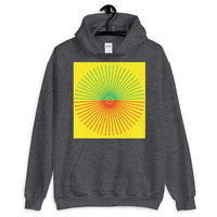 Green & Red Cube Spokes Yellow BG Unisex Hoodie Abyssinian Kiosk Fashion Cotton Apparel Clothing Gildan Original Art