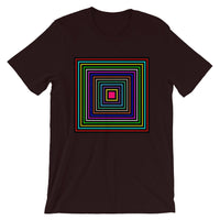 Colored Boxes Black Outlines Unisex T-Shirt Abyssinian Kiosk Fashion Multiple Color Squares Cotton Apparel Clothing Bella Canvas Original Art