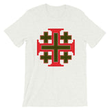 Red Black Yellow #12 Cross Unisex T-Shirt Abyssinian Kiosk Ethiopian Christian Jesus Religion Equal Arm Bella Canvas Original Art Fashion Cotton Apparel Clothing