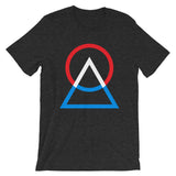 Red White Blue Circle Triangle Unisex T-Shirt Abyssinian Kiosk Harmonious Meeting Fashion Cotton Apparel Clothing Bella Canvas Original Art