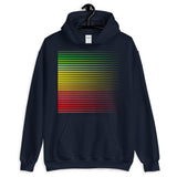 Green to Yellow to Red Streaks Unisex Hoodie Abyssinian Kiosk Fashion Cotton Apparel Clothing Gildan Original Art Green Yellow Red Ethiopia Ethiopian Flag