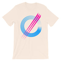 Blue Circles Pink Strikes Unisex T-Shirt Abyssinian Kiosk Fashion Cotton Apparel Clothing Bella Canvas Original Art