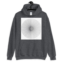 Half Blank Half Grey Cube Spokes White BG Unisex Hoodie Abyssinian Kiosk Squares Bicycle Spokes Background Fashion Cotton Apparel Clothing Gildan Original Art