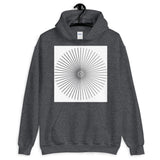 Half Blank Half Grey Cube Spokes White BG Unisex Hoodie Abyssinian Kiosk Squares Bicycle Spokes Background Fashion Cotton Apparel Clothing Gildan Original Art