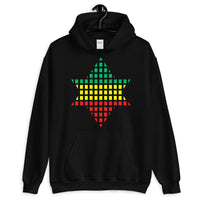 Green Yellow Red Boxes Star of David Unisex Hoodie Abyssinian Kiosk Rectangles Jewish Falasha Abyssinia Ethiopia Gildan Original Art Fashion Cotton Apparel Clothing