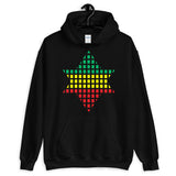Green Yellow Red Boxes Star of David Unisex Hoodie Abyssinian Kiosk Rectangles Jewish Falasha Abyssinia Ethiopia Gildan Original Art Fashion Cotton Apparel Clothing