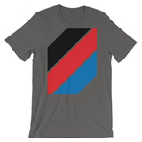 Black Red Blue Stripes Unisex T-Shirt Abyssinian Kiosk Diagonal Stripes Fashion Cotton Apparel Clothing Bella Canvas Original Art