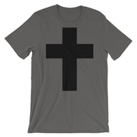 Black Latin Cross Unisex T-Shirt Abyssinian Kiosk Christian Jesus Religion Wide Line Latin Cross Bella Canvas Original Art Fashion Cotton Apparel Clothing