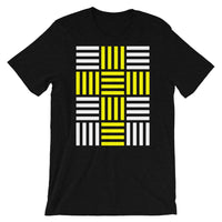 4 Lines Yellow Cross White Unisex T-Shirt Abyssinian Kiosk Christian Bella Canvas Original Art Fashion Cotton Apparel Clothing