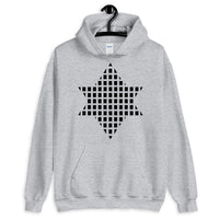 Black Boxes Star of David Unisex Hoodie Abyssinian Kiosk Rectangles Jewish Falasha Abyssinia Ethiopia Gildan Original Art Fashion Cotton Apparel Clothing