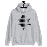 Black Boxes Star of David Unisex Hoodie Abyssinian Kiosk Rectangles Jewish Falasha Abyssinia Ethiopia Gildan Original Art Fashion Cotton Apparel Clothing