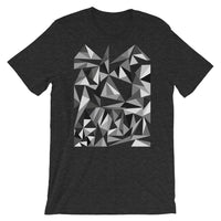 Grey Triangles Unisex T-Shirt Abyssinian Kiosk Falling Triangles Fashion Cotton Apparel Clothing Bella Canvas Original Art