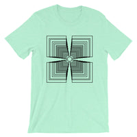Black Mirrored Corners Unisex T-Shirt Abyssinian Kiosk Fashion Cotton Apparel Clothing Bella Canvas Original Art