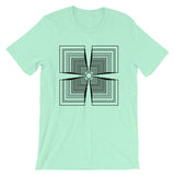 Black Mirrored Corners Unisex T-Shirt Abyssinian Kiosk Fashion Cotton Apparel Clothing Bella Canvas Original Art