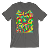 Green Yellow Red Triangles Unisex T-Shirt Abyssinian Kiosk Falling Triangles Fashion Cotton Apparel Clothing Bella Canvas Original Art