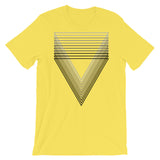 Black Chiaroscuro Triangles Unisex T-Shirt From Light to Bold Color Abyssinian Kiosk Fashion Cotton Apparel Clothing Bella Canvas Original Art