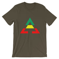 Pyramid GYR Unisex T-Shirt Pyramid RWB Unisex T-Shirt Bella Canvas Original Art Abyssinian Kiosk Fashion Cotton Apparel Clothing Triangle GYR Green Yellow Red Ethiopia Ethiopian Flag