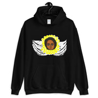 Yellow White Angel Unisex Hoodie Traditional Ethiopian with Feathers and Wings Abyssinian Kiosk Ethiopian Gildan Original Art Fashion Cotton Apparel Clothing