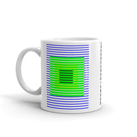 Blue Green Stripes Yellow Black Squares Kaffa Mug