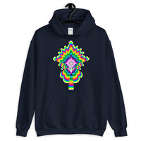 Psychedelic #2 Cross White Unisex Hoodie Trip Trippy Colorful Ethiopian Coptic Orthodox Abyssinian Kiosk Christian Gildan Original Art Fashion Cotton Apparel Clothing