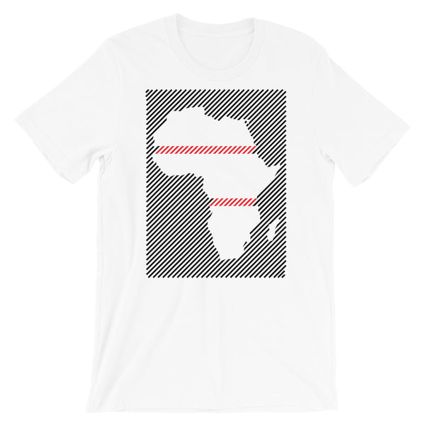 Africa Diagonal Lines Black Red Unisex T-Shirt Abyssinian Kiosk Fashion Cotton Apparel Clothing Bella Canvas Original Art