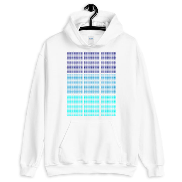 Blue Squares Unisex Hoodie Abyssinian Kiosk Fashion Cotton Apparel Clothing Gildan Original Art