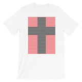 Black Cross Red Lines Unisex T-Shirt Abyssinian Kiosk Christian Jesus Religion Lined Latin Cross Bella Canvas Original Art Fashion Cotton Apparel Clothing