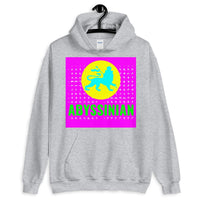 Abyssinian Logo Magenta Background Unisex Hoodie Abyssinian Kiosk Ethiopian Lion of Judah Amharic Ethiopia Gildan Original Art