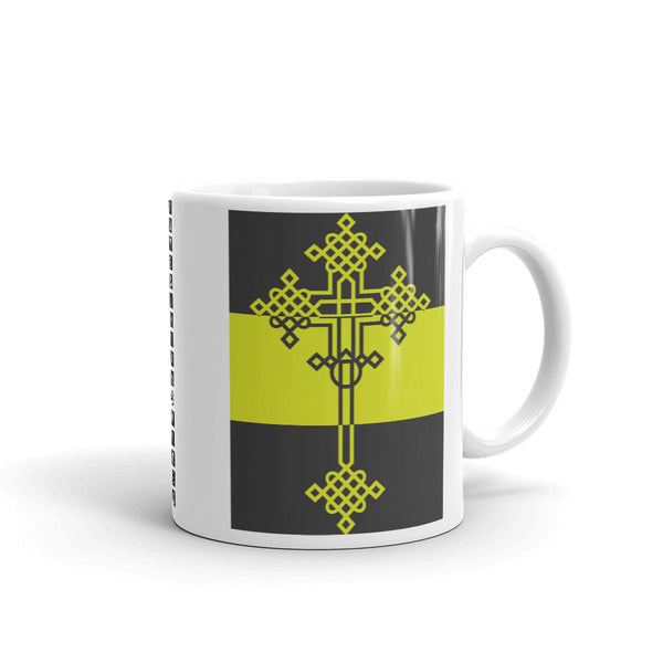 Grey Dark Yellow Grey Opposite #13 Cross Kaffa Mug