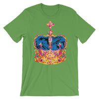 Funky Crown Blue Unisex T-Shirt Abyssinian Kiosk Empress Menen Crown Haile Selassie Colors African Royal Royalty Fashion Cotton Apparel Clothing Bella Canvas Original Art