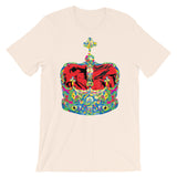 Funky Crown Red Unisex T-Shirt Abyssinian Kiosk Empress Menen Crown Haile Selassie Colors African Royal Royalty Fashion Cotton Apparel Clothing Bella Canvas Original Art