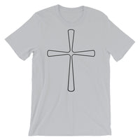 Black Outline Curve T Cross Unisex T-Shirt Abyssinian Kiosk Ethiopian Latin Christian Jesus Bella Canvas Original Art Fashion Cotton Apparel Clothing