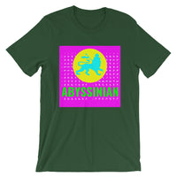 Abyssinian Logo Magenta Background Unisex T-Shirt Abyssinian Kiosk Ethiopian Lion of Judah Amharic Ethiopia Bella Canvas Original Art
