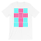 4 Lines Pink Cross Cyan Unisex T-Shirt Abyssinian Kiosk Christian Bella Canvas Original Art Fashion Cotton Apparel Clothing