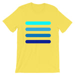 4 Blue Bars Unisex T-Shirt Abyssinian Kiosk Lines Fashion Cotton Apparel Clothing Bella Canvas Original Art